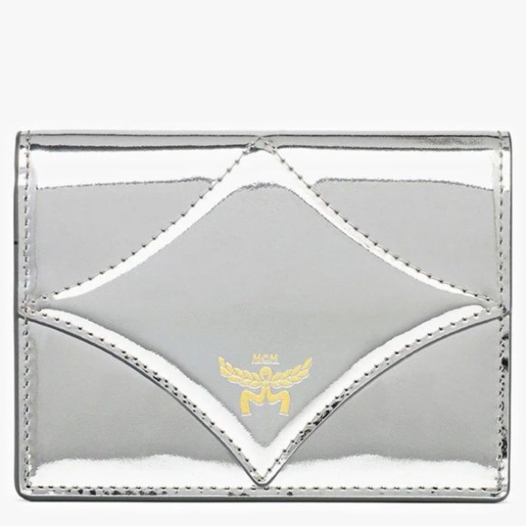 MCM Handbags - MCM Diamond Leather Small Wallet Silver NWT Full Inclusion